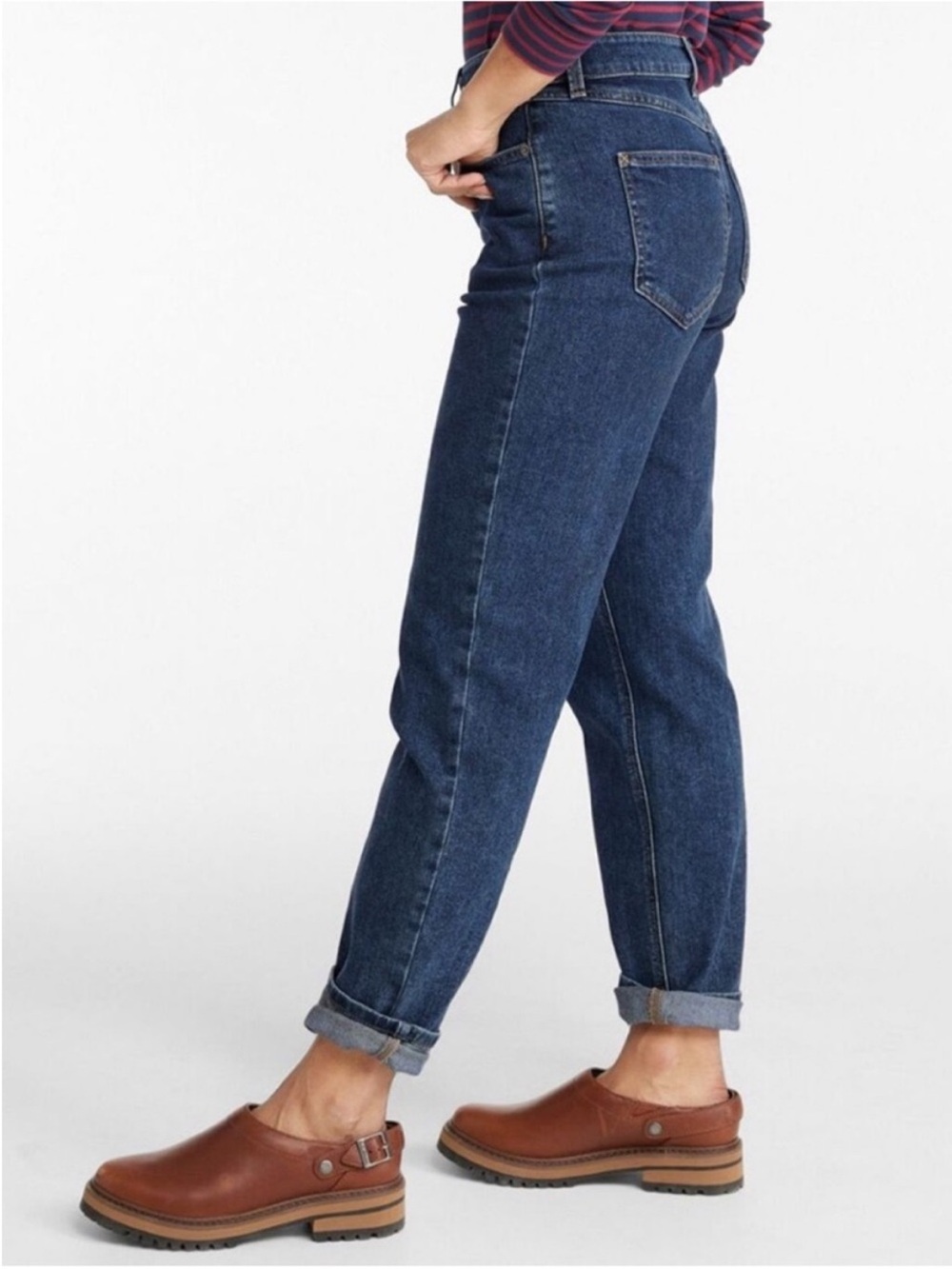 L.L.   Bean Straight Leg High Rise Classic Fit Jeans, Size 16, NWT